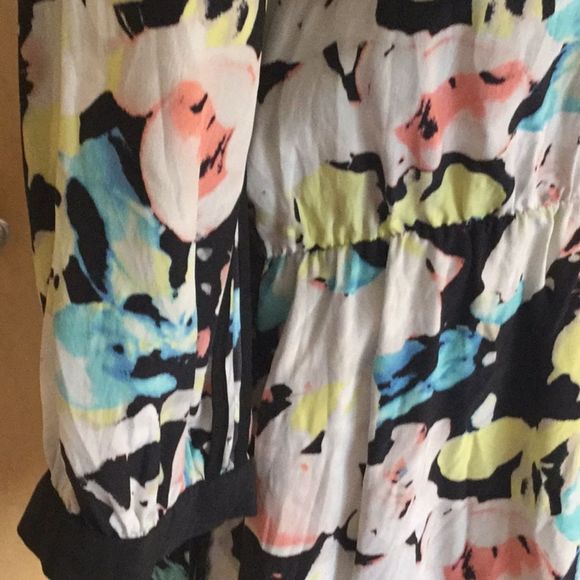 Parker Silk Floral 3/4 Sleeve T-shirt Hem dress - Picture 6 of 12